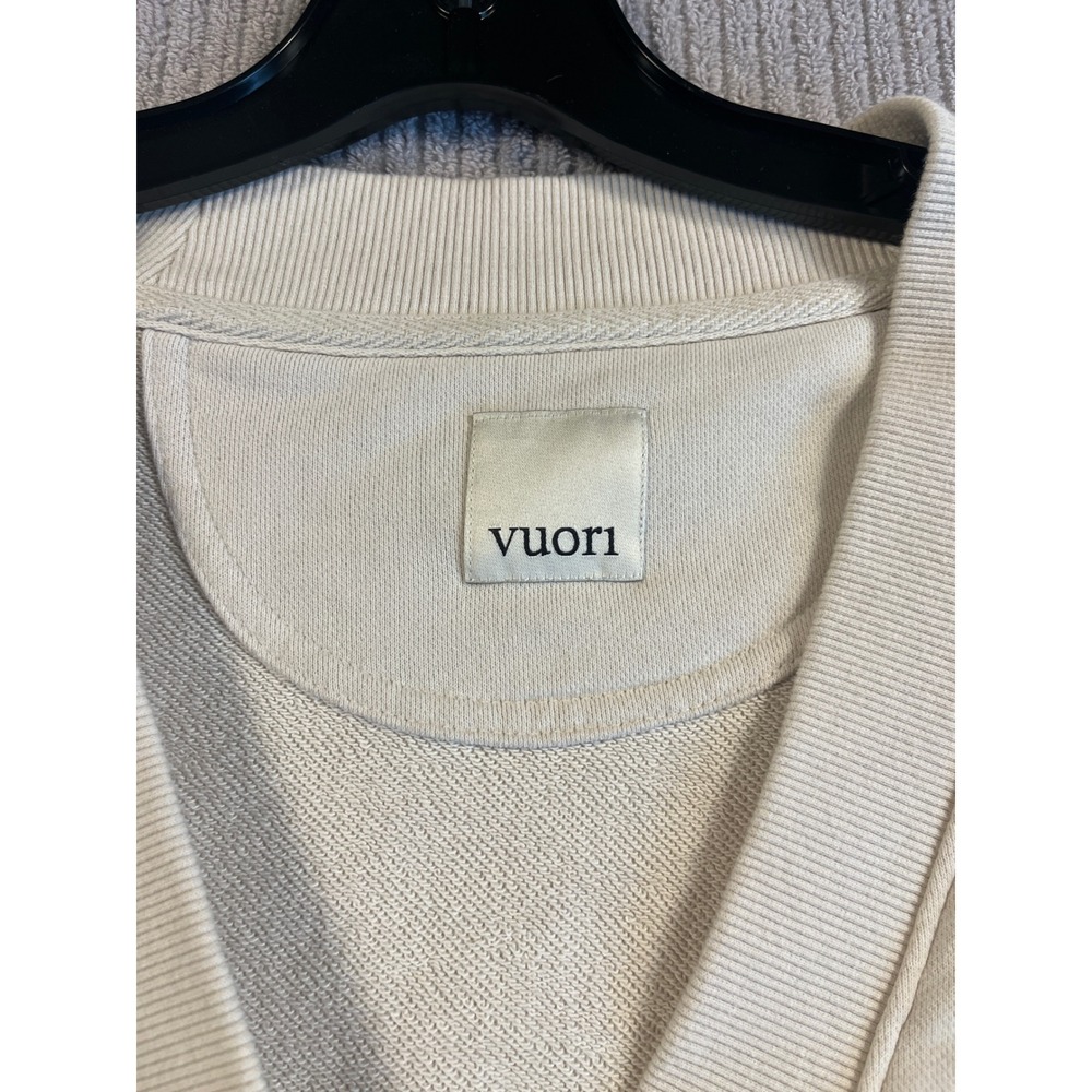 Vuori Restore Cardigan Womens M or S Cream Button Front V-Neck Sweatshirt - Picture 6 of 8